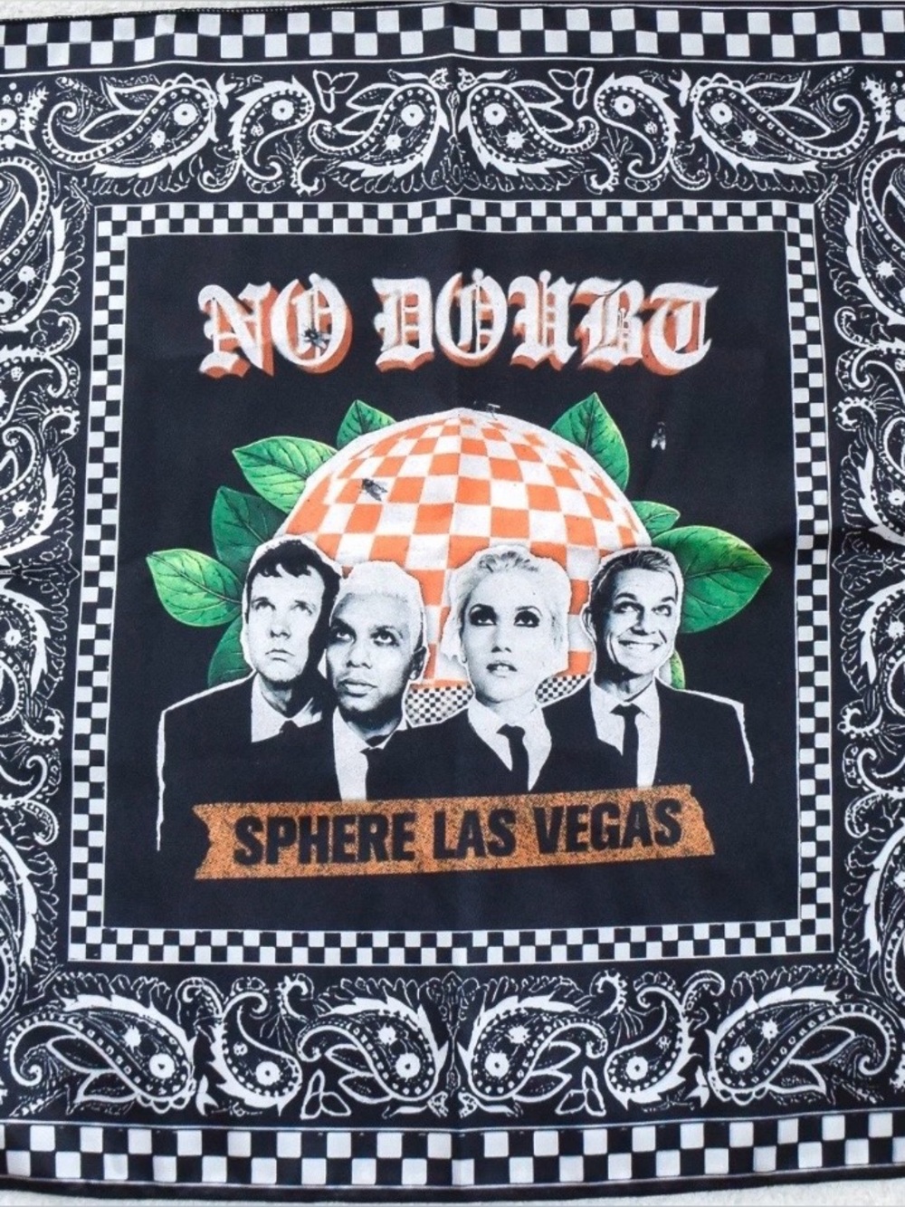 🧡 Las Vegas Sphere No Doubt Black Bandana Scarf Authentic from concert in Vegas